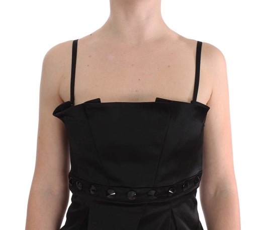 Black strapless dress with ruffled sleeves