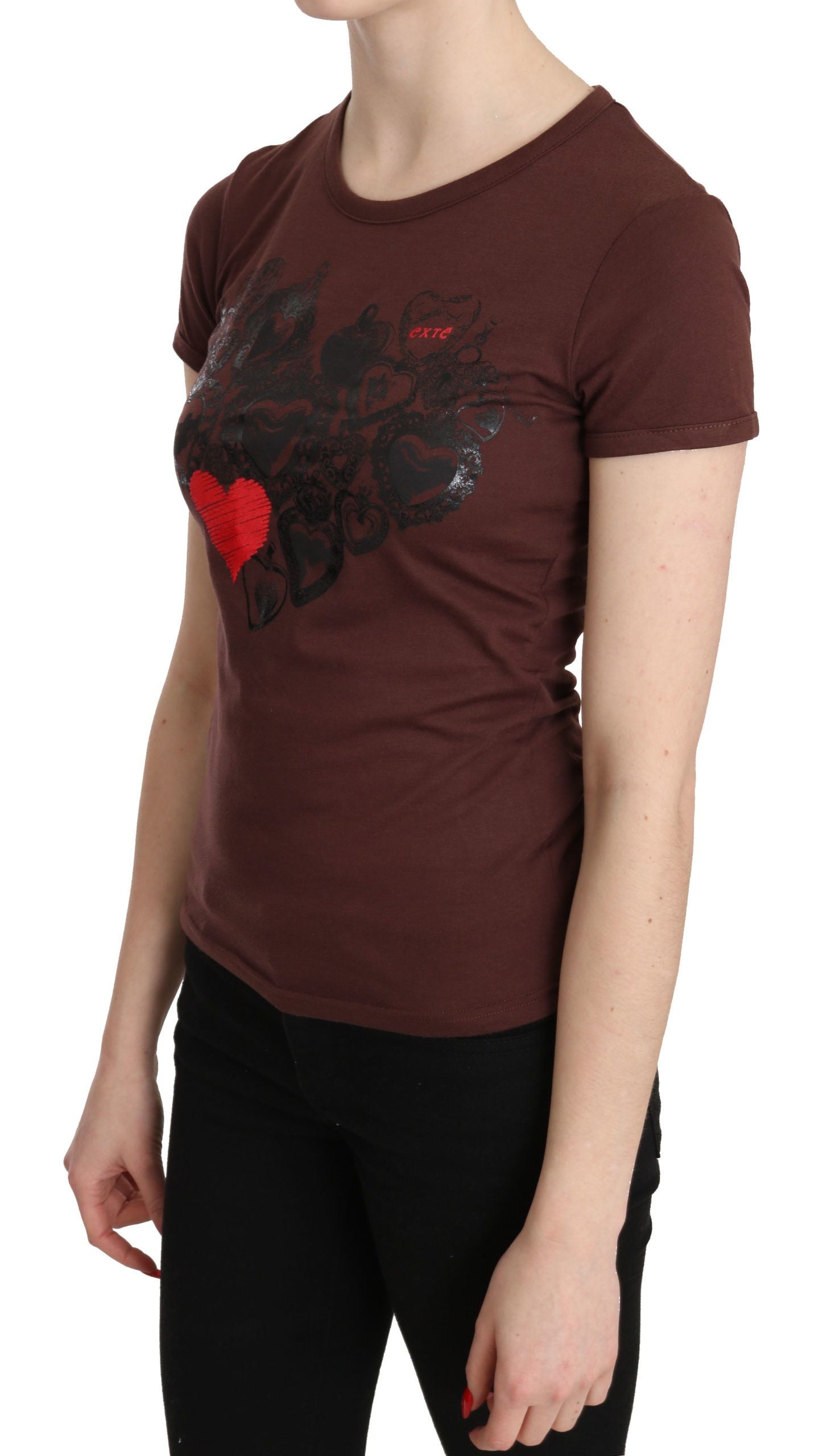 Brown t-shirt with graphic design on front
