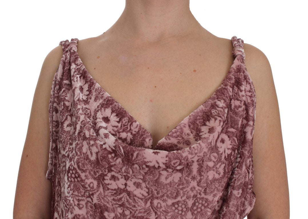 Sleeveless dress with floral pattern