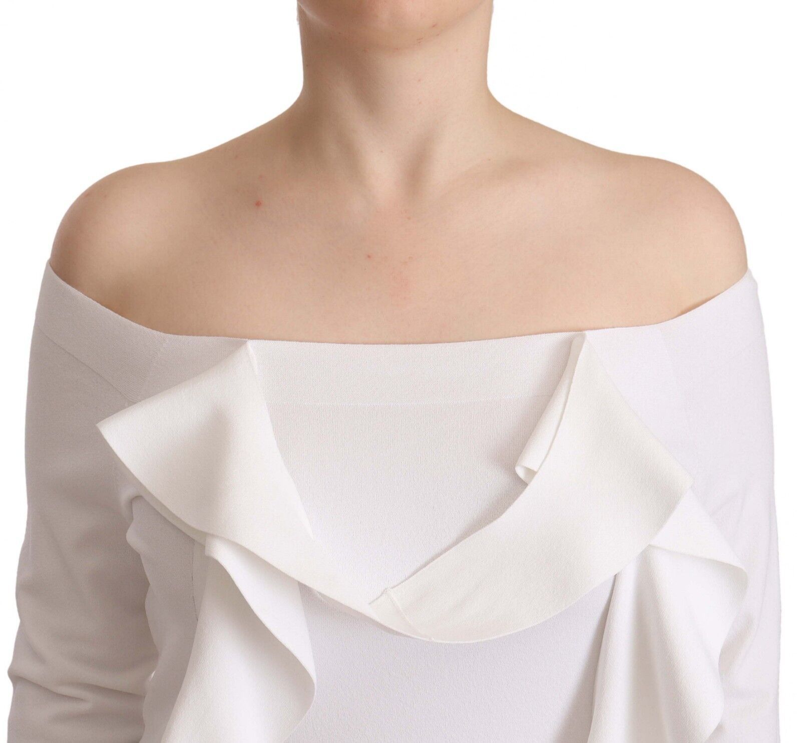 Sleeveless top with ruffled shoulder detail