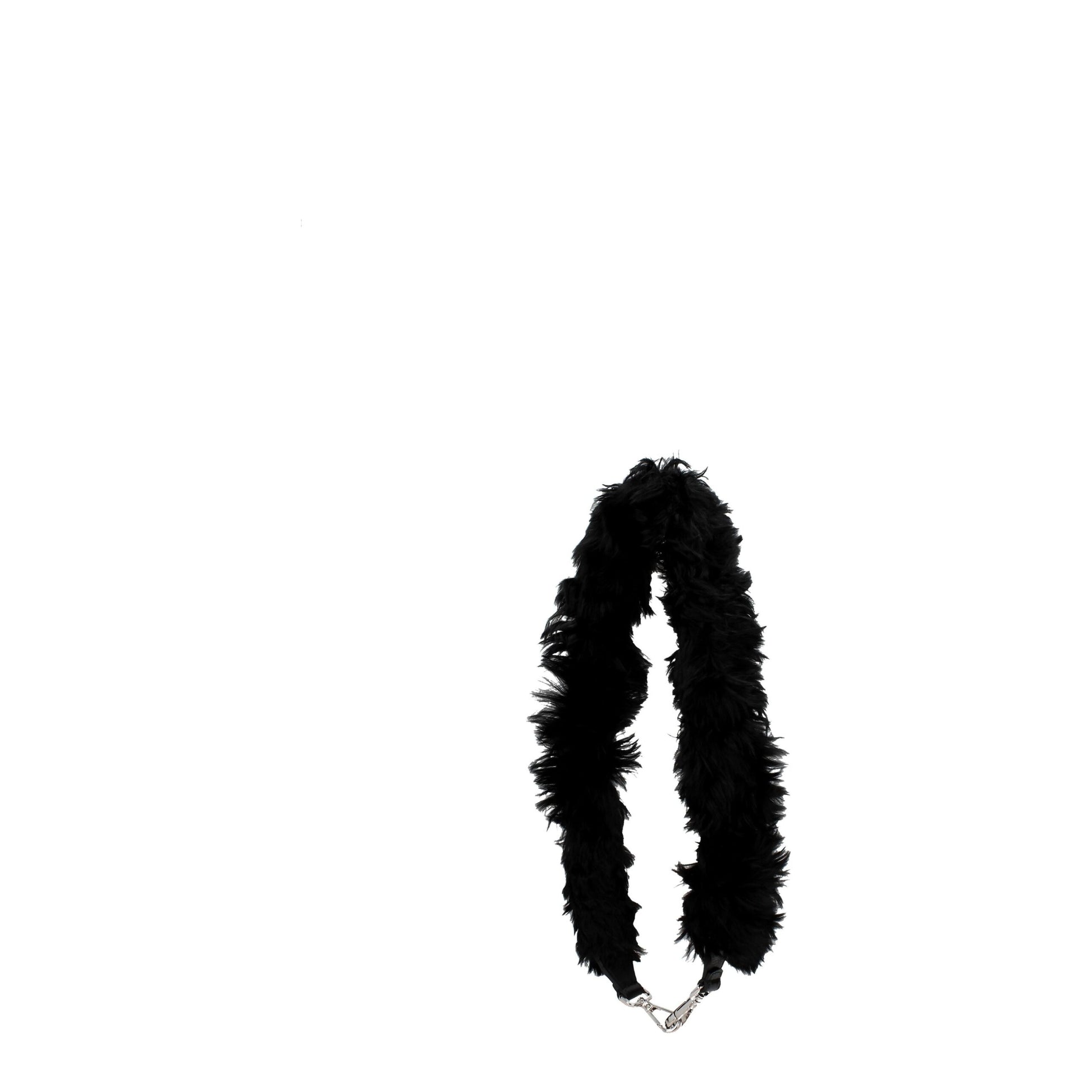 Black feather boa around neck