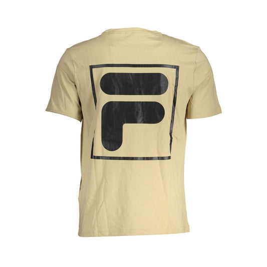 Yellow t-shirt with black logo on back