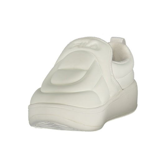 White women's sneaker with black sole
