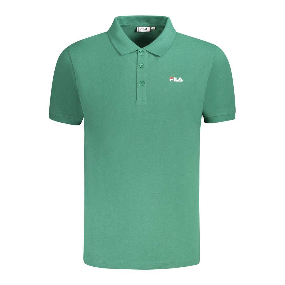 Green polo shirt with logo on front