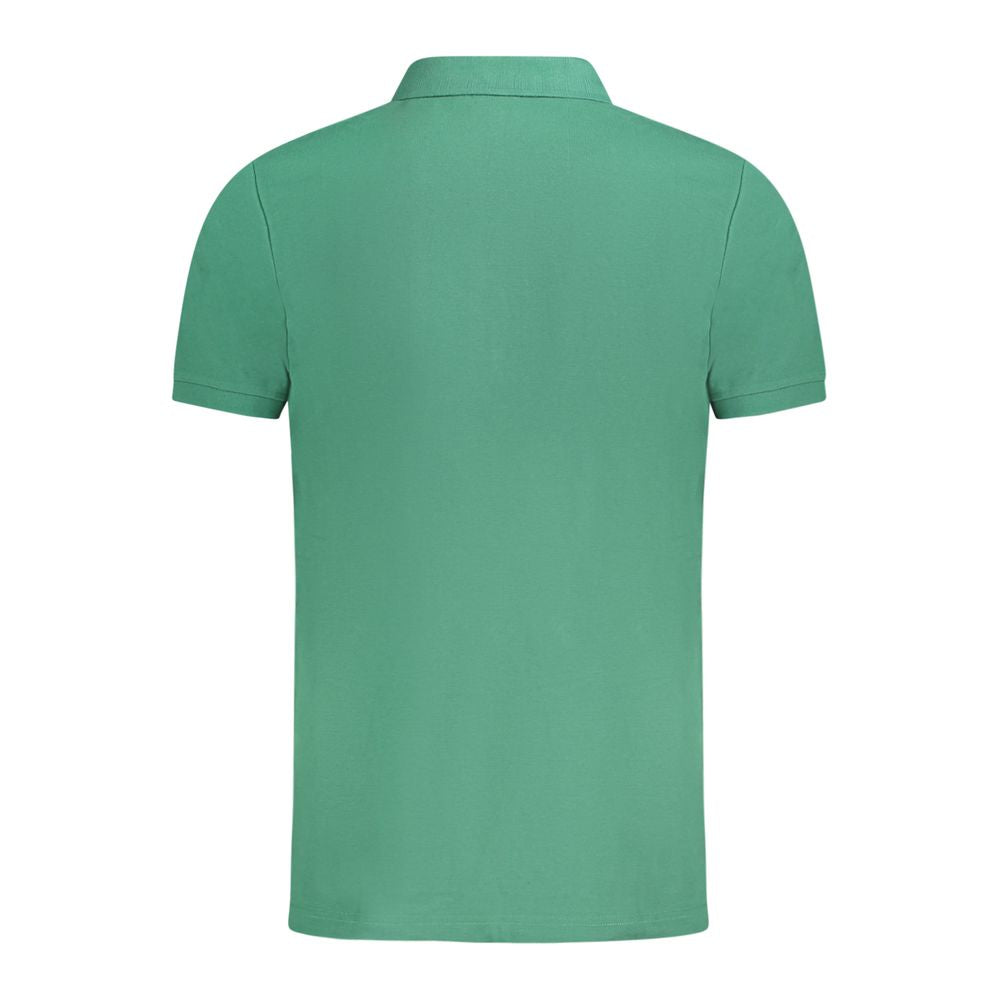 Green polo shirt on hanger