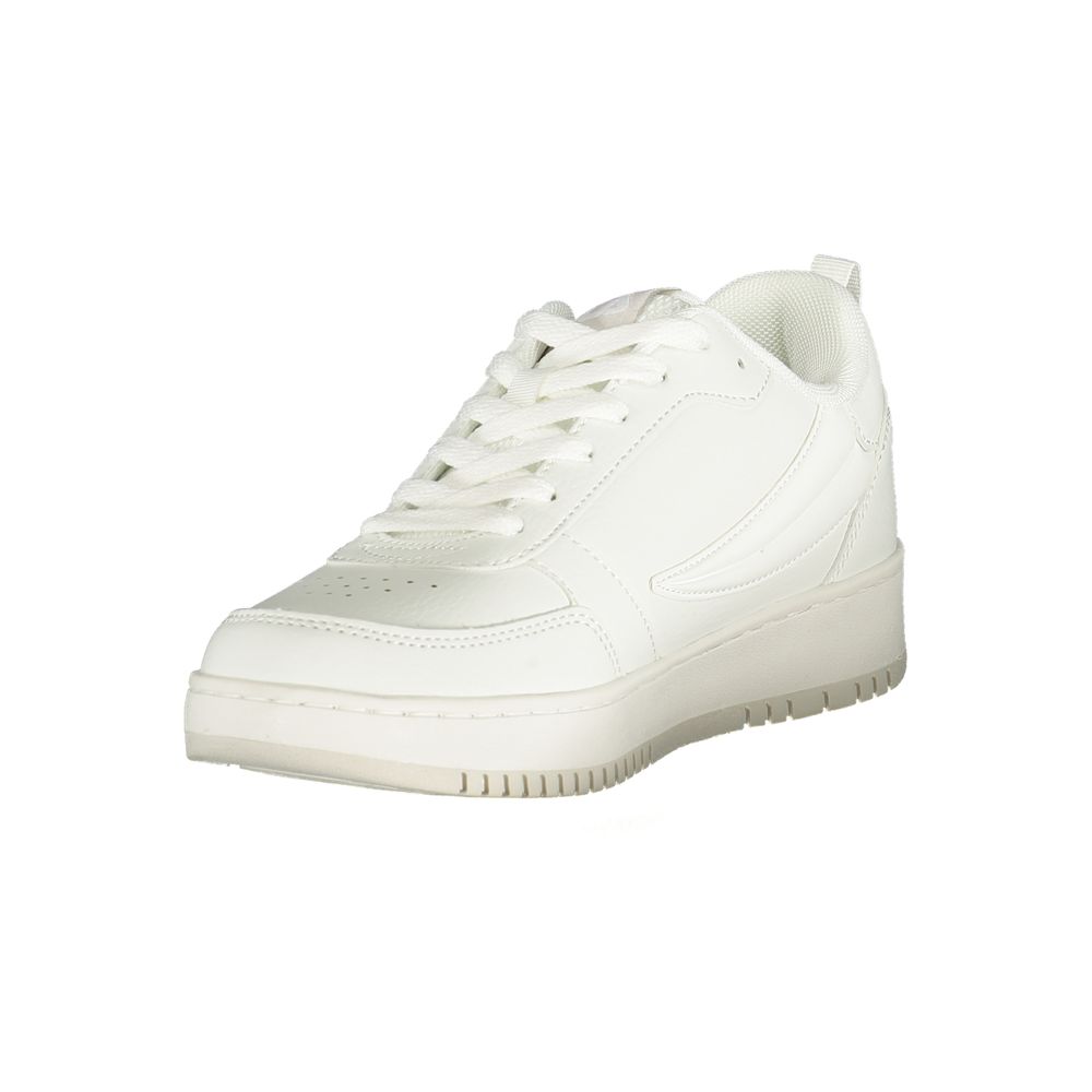 A white Fila women's sneaker with a polyurethane sole
