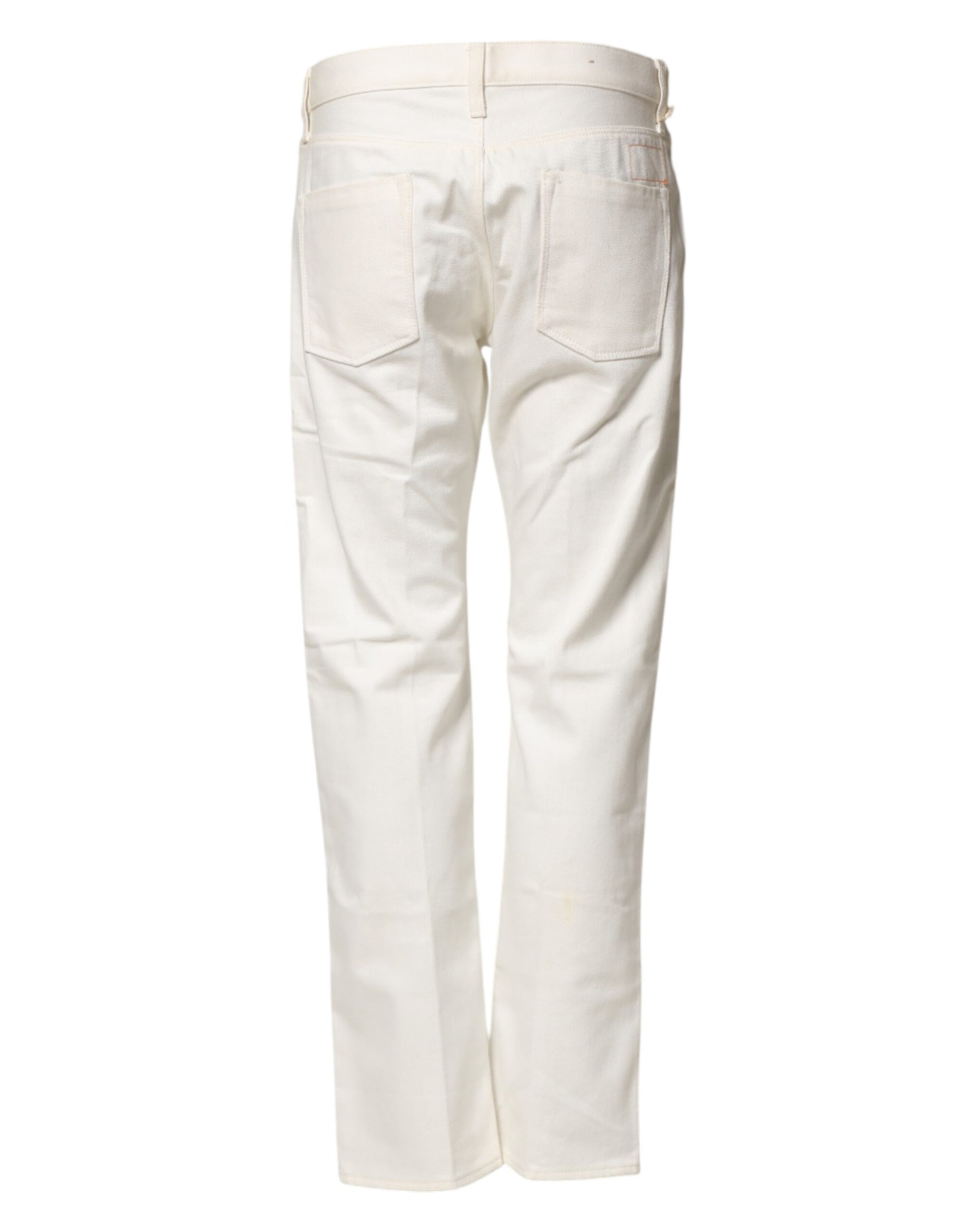 Pair of light beige cargo pants with pockets on sides