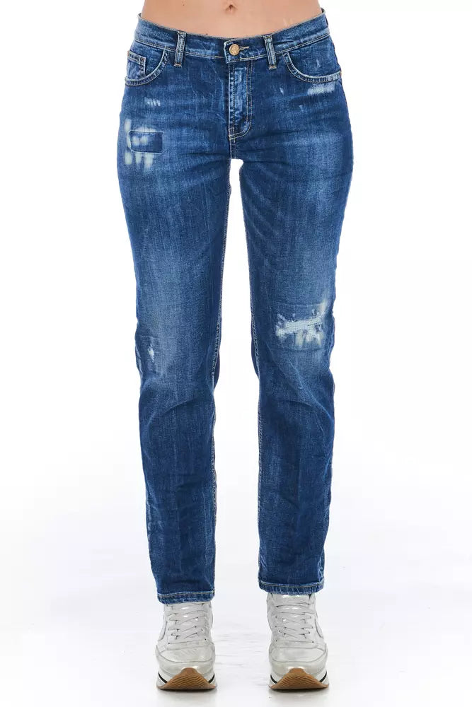 Blue denim jeans on a mannequin