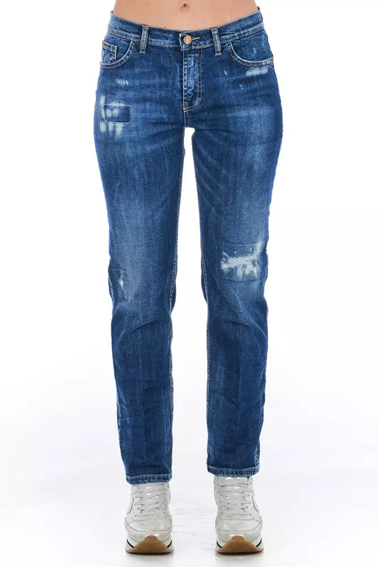 Blue denim jeans on a mannequin