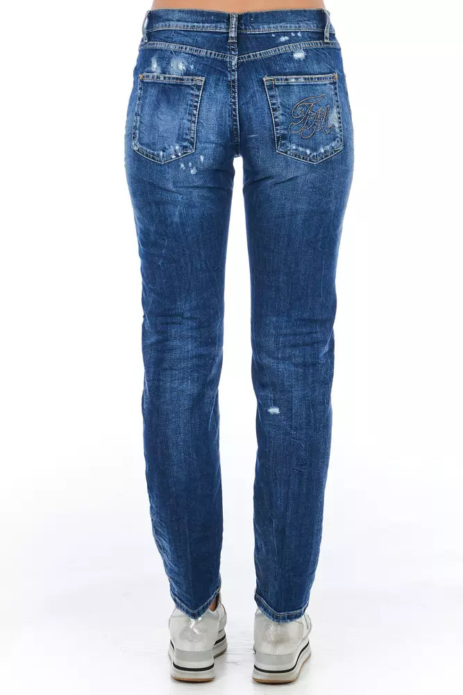 Blue denim jeans on a mannequin