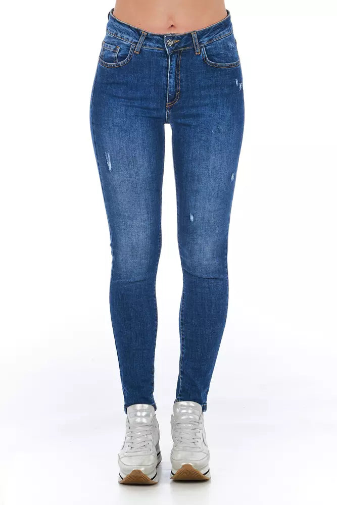 Blue denim jeans on a mannequin