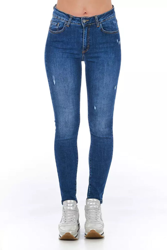 Blue denim jeans on a mannequin
