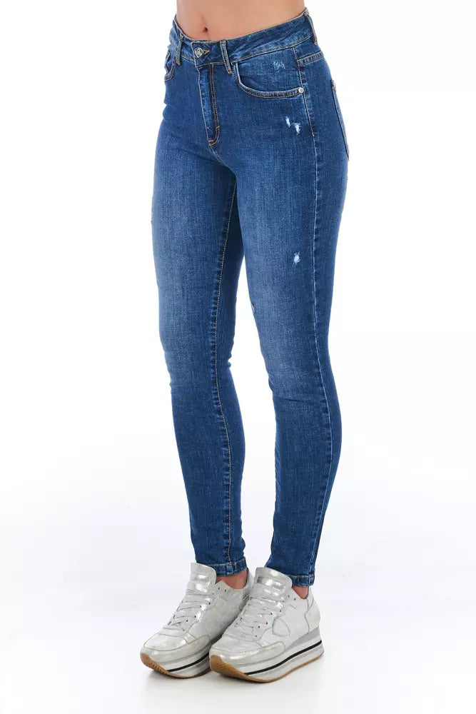 Pair of blue jeans on a model