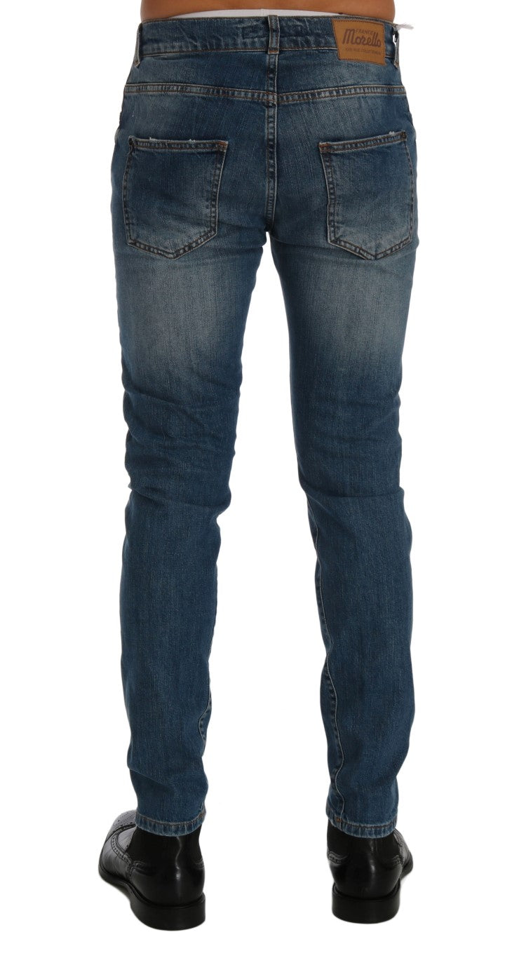 Pair of blue denim jeans on a mannequin