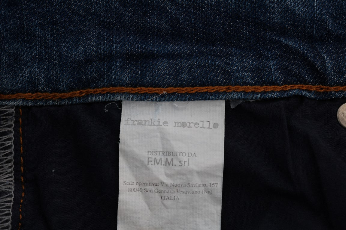 Blue jeans with tag inside waistband