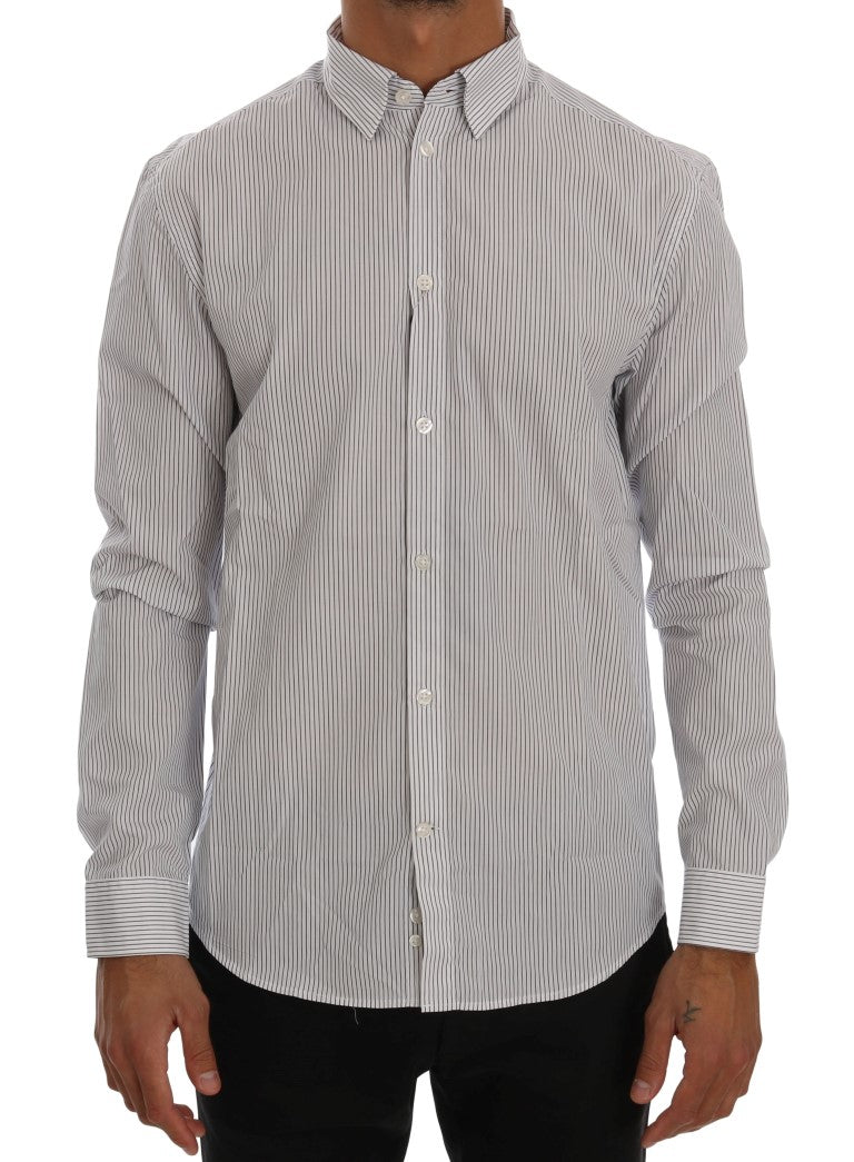 Long sleeve button up shirt with stripes