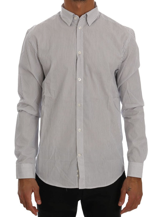 Long sleeve button up shirt with stripes