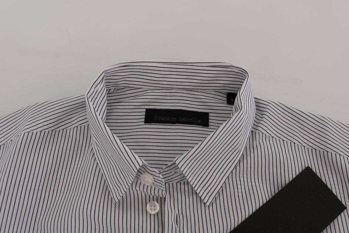 Men's striped shirt on hanger