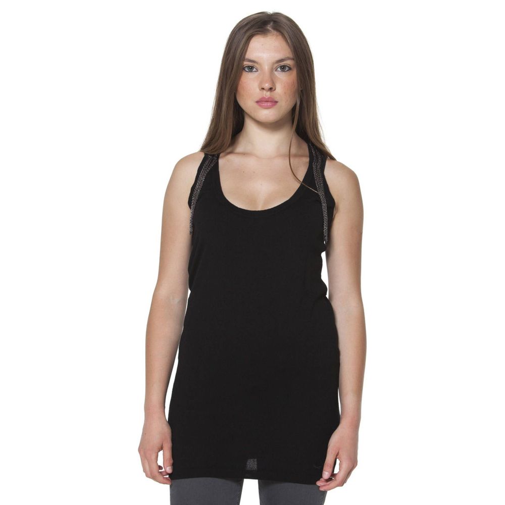 Black tank top on woman