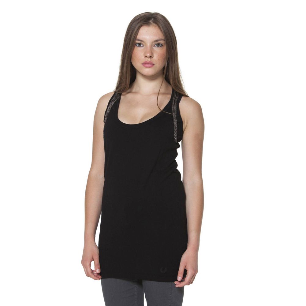 Black tank top on woman