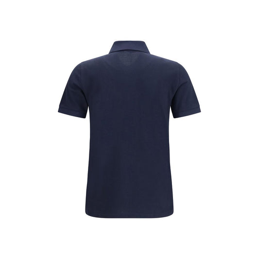 Navy blue polo shirt with short sleeves