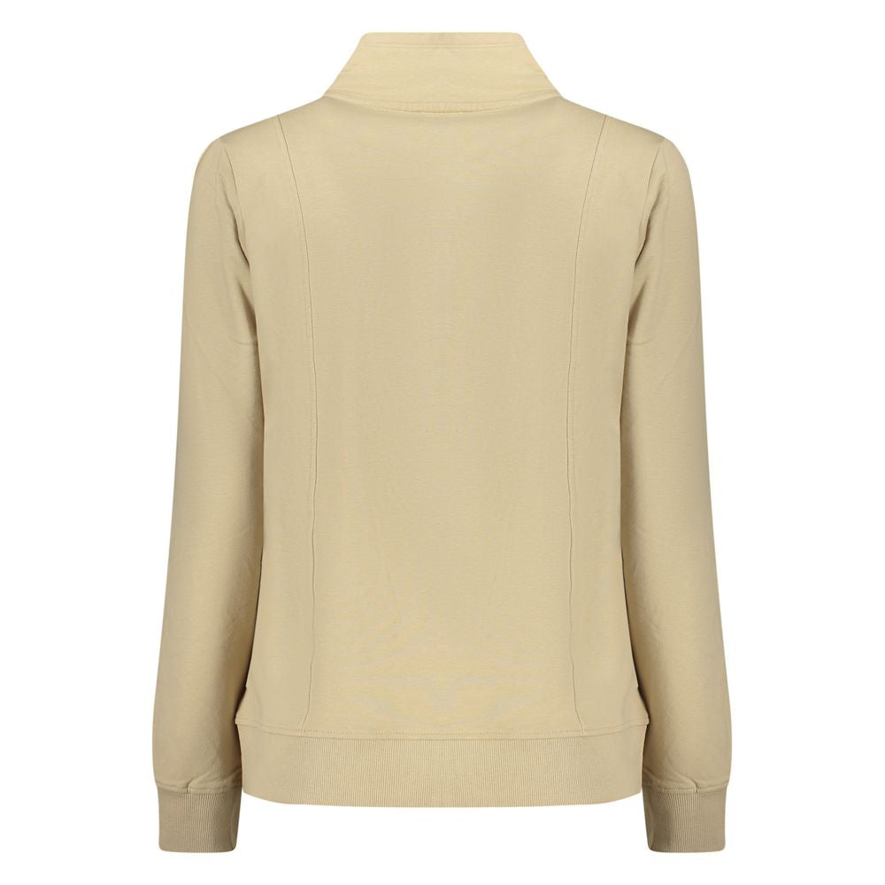 Tan sweater with round neckline