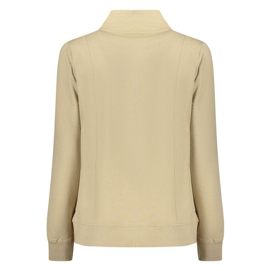 Tan sweater with round neckline