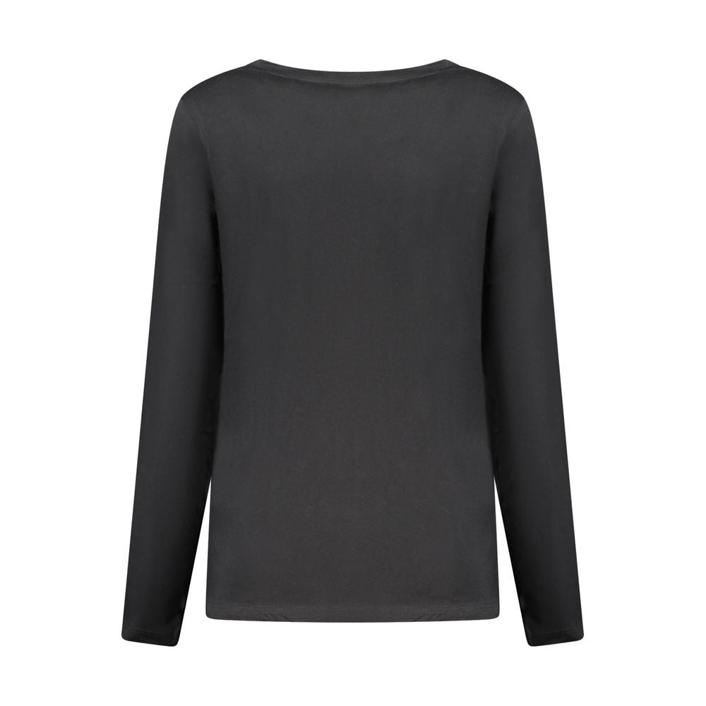 Long sleeve black cotton women's t-shirt