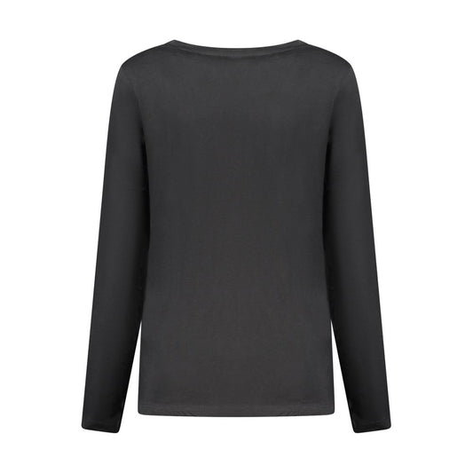 Long sleeve black cotton women's t-shirt