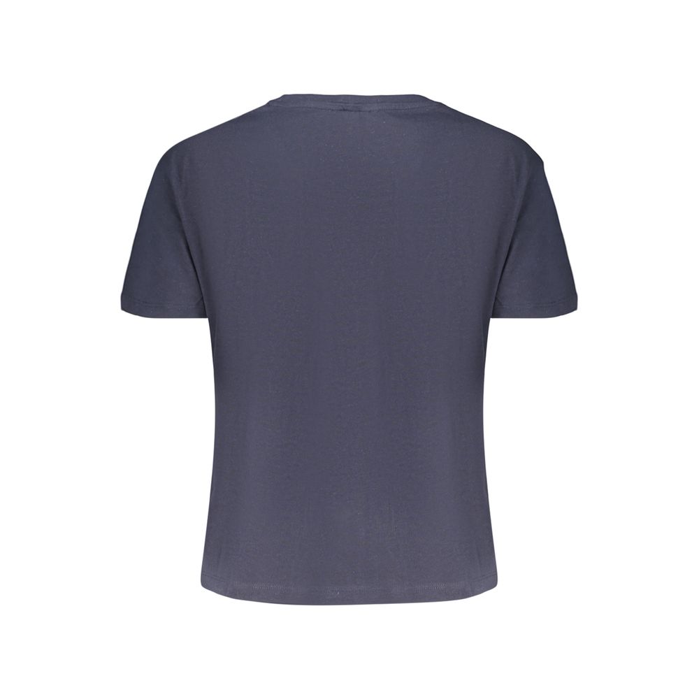 A navy blue women's t-shirt with short sleeves