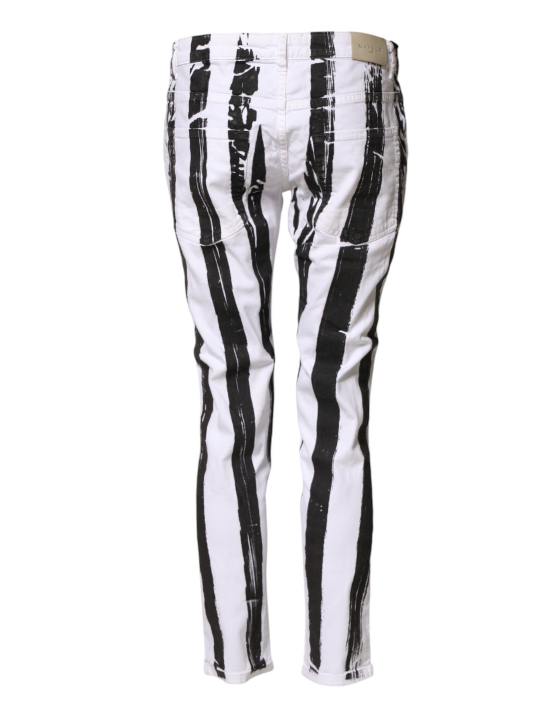 Pair of white pants with black stripes