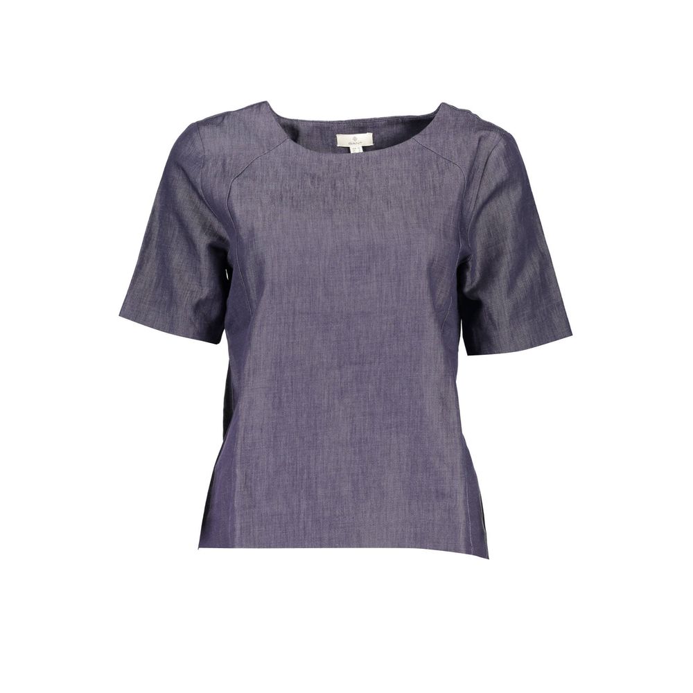 Purple short sleeve shirt on a mannequin