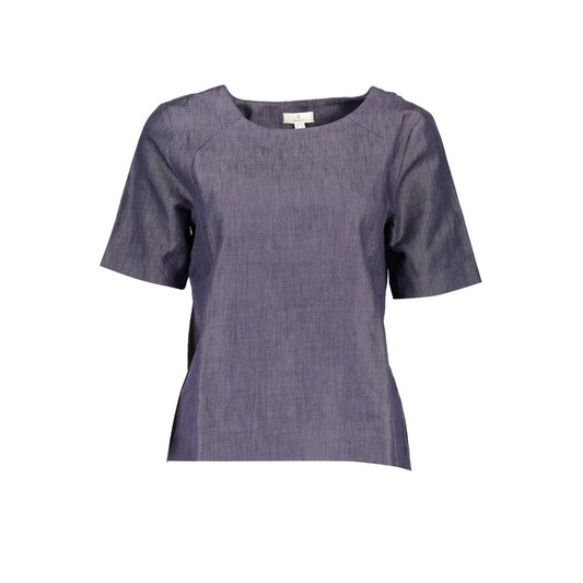 Purple short sleeve shirt on a mannequin