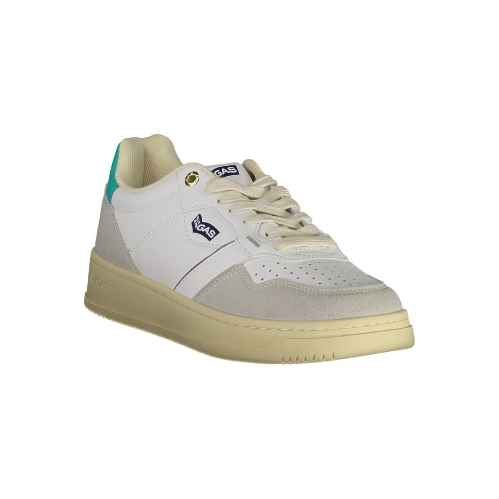 White sneaker with tan sole for women