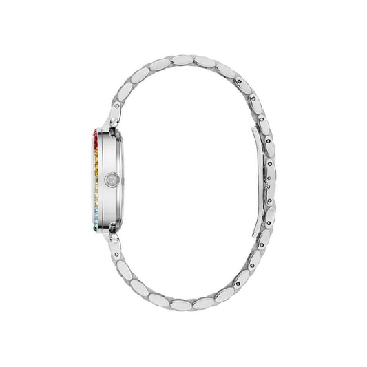 Silver bracelet with watch face