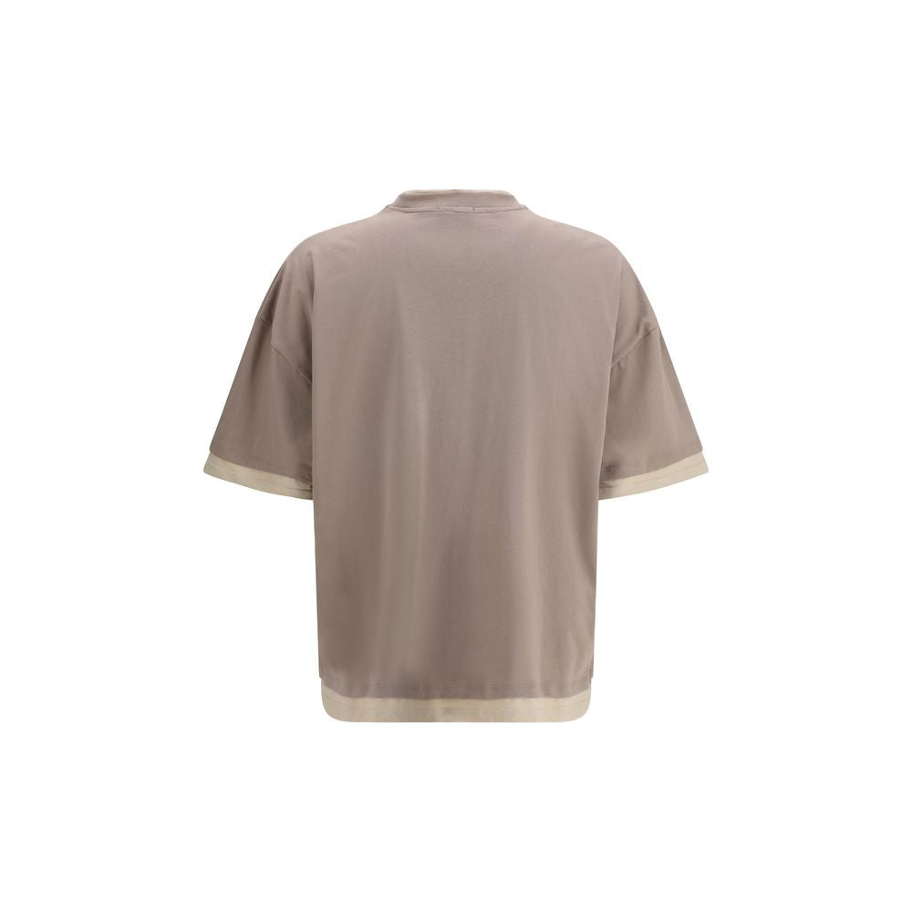 A brown cotton t-shirt with short sleeves