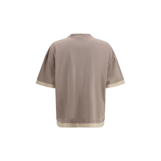 A brown cotton t-shirt with short sleeves