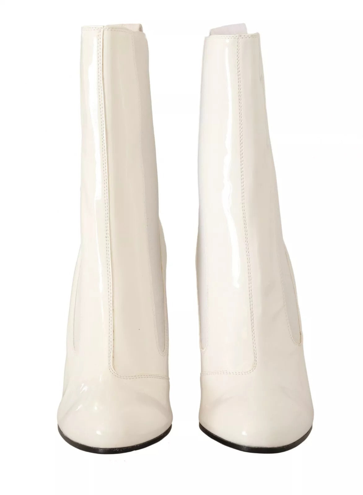 Pair of white knee high boots
