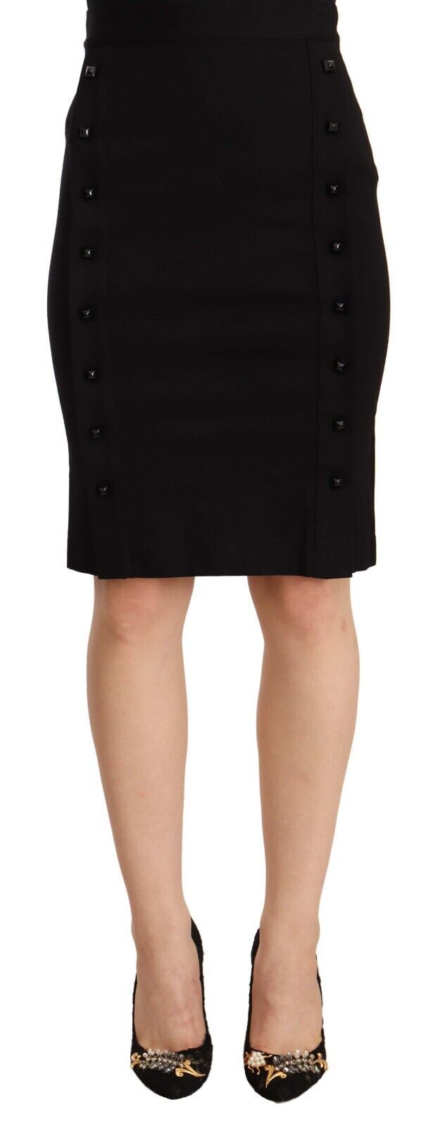 Black skirt with buttons on front