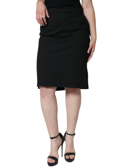 Black skirt worn by woman