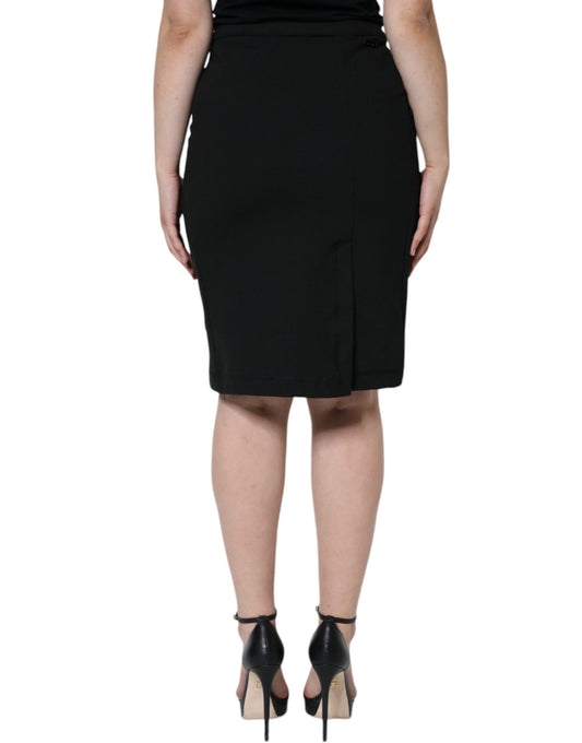 Black pencil skirt on a model