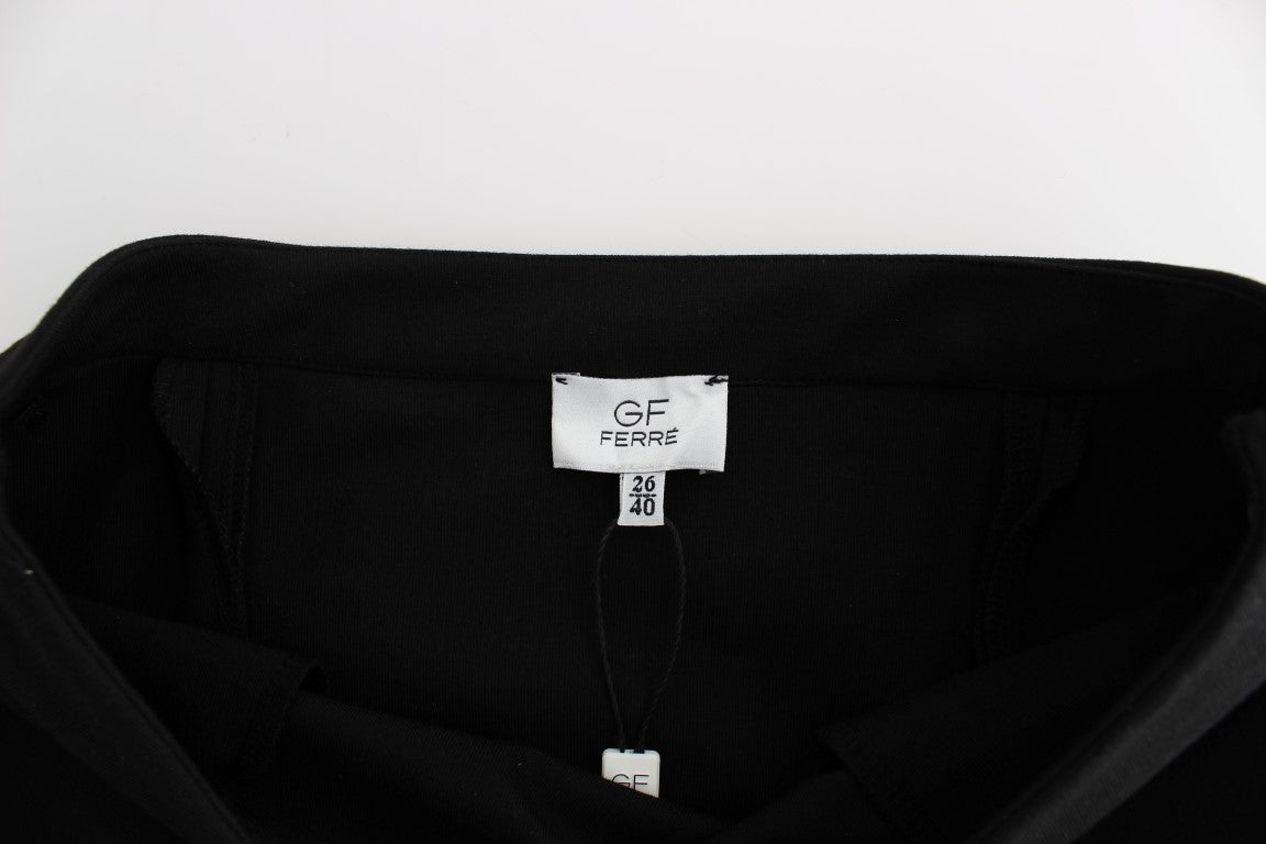 Black fabric item with tag reading "GF 36"