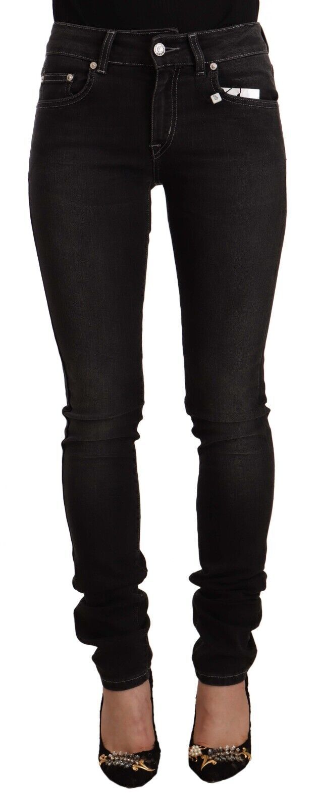 Pair of black skinny jeans on a mannequin