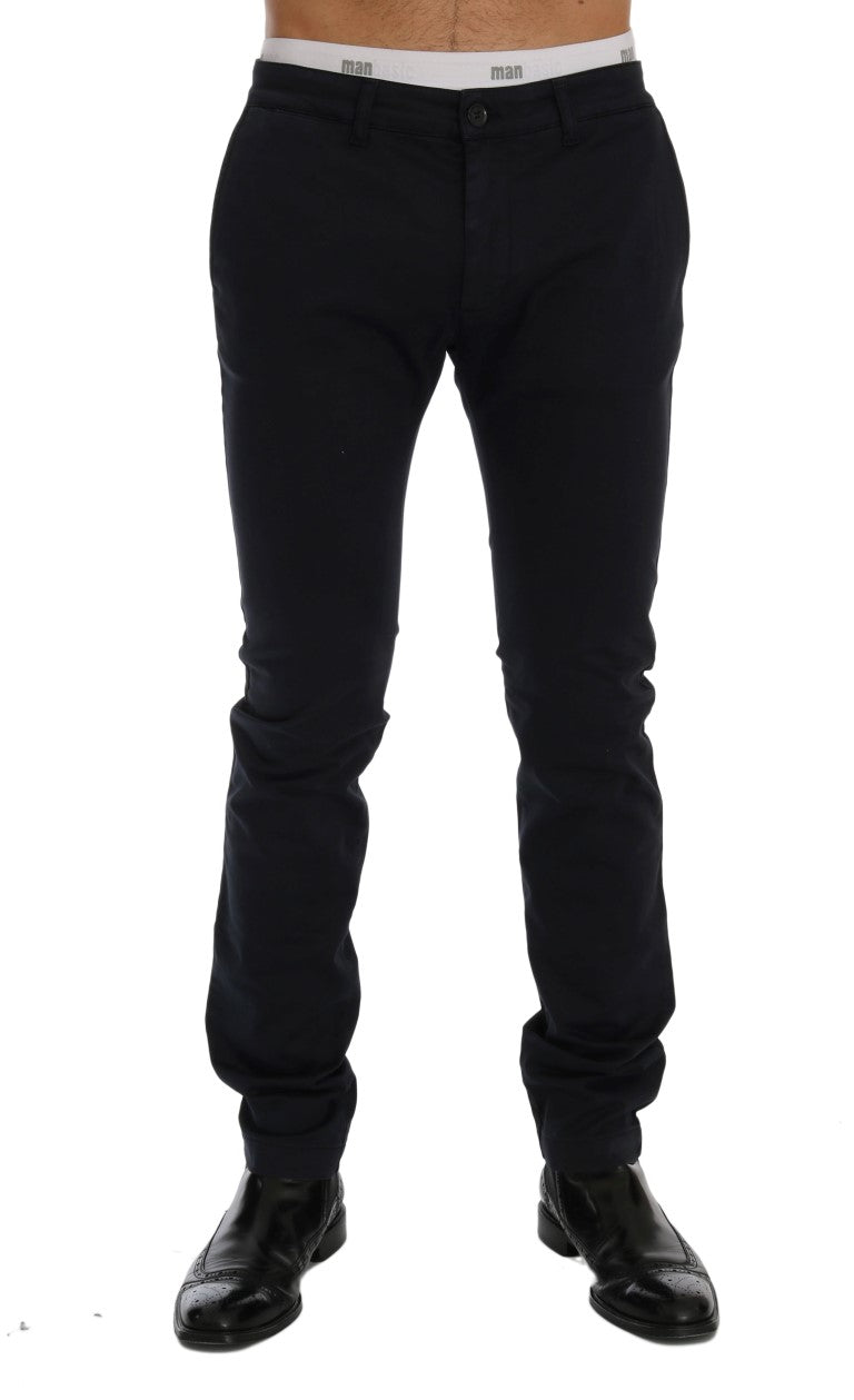 Pair of black slim fit trousers