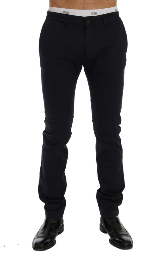 Pair of black slim fit trousers
