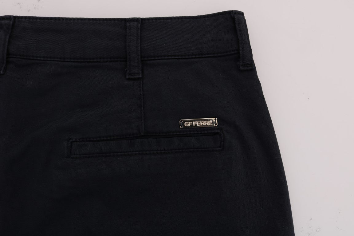 Pair of black jeans with a small logo on the left side