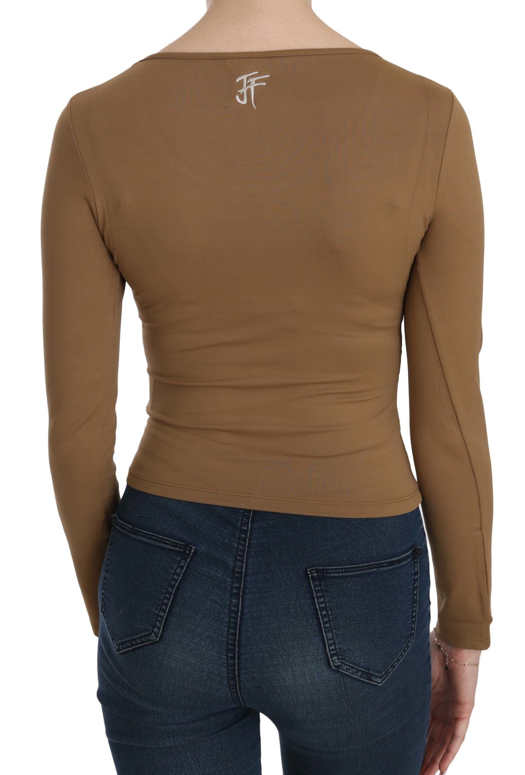 Brown long sleeve top on a mannequin