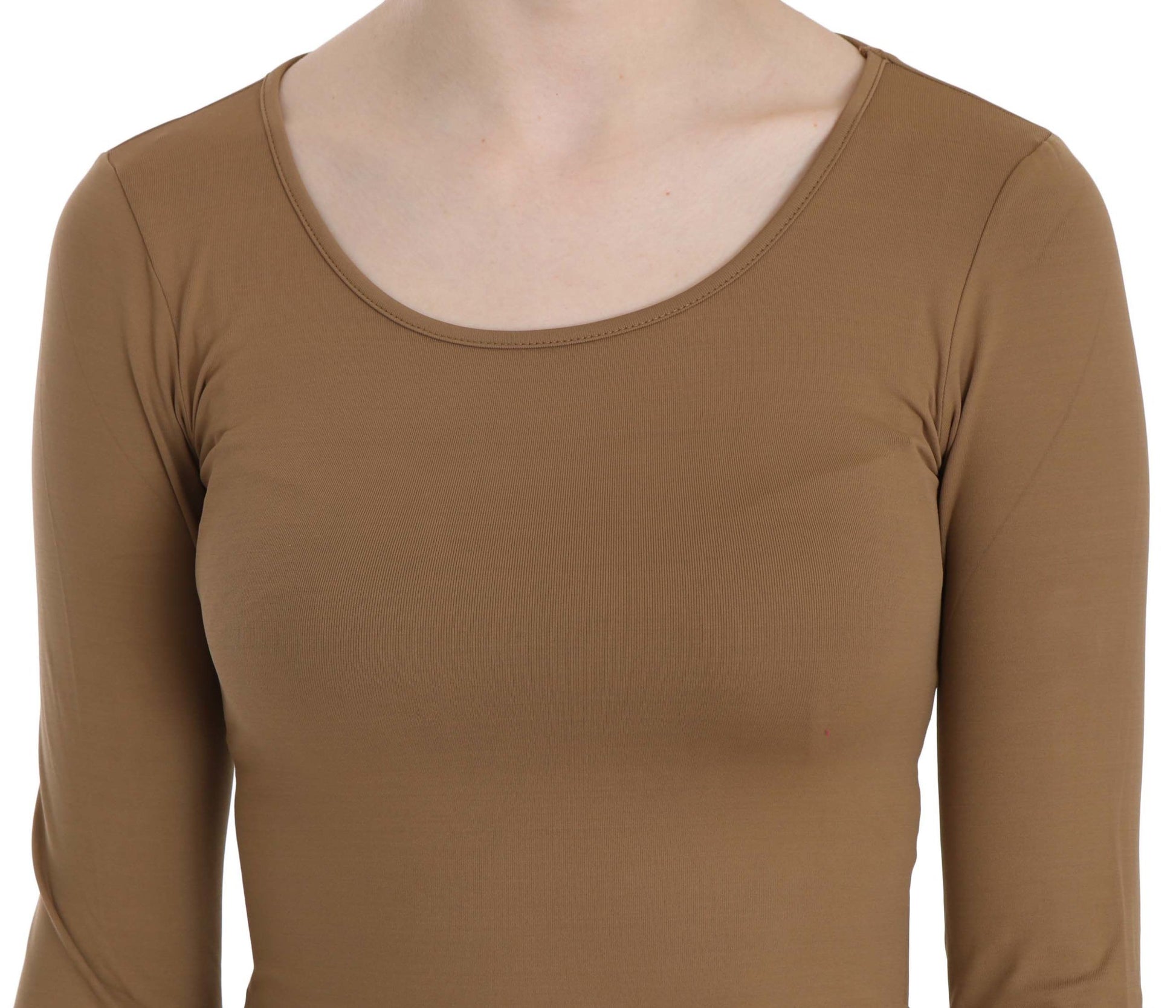 Long sleeve brown knit top