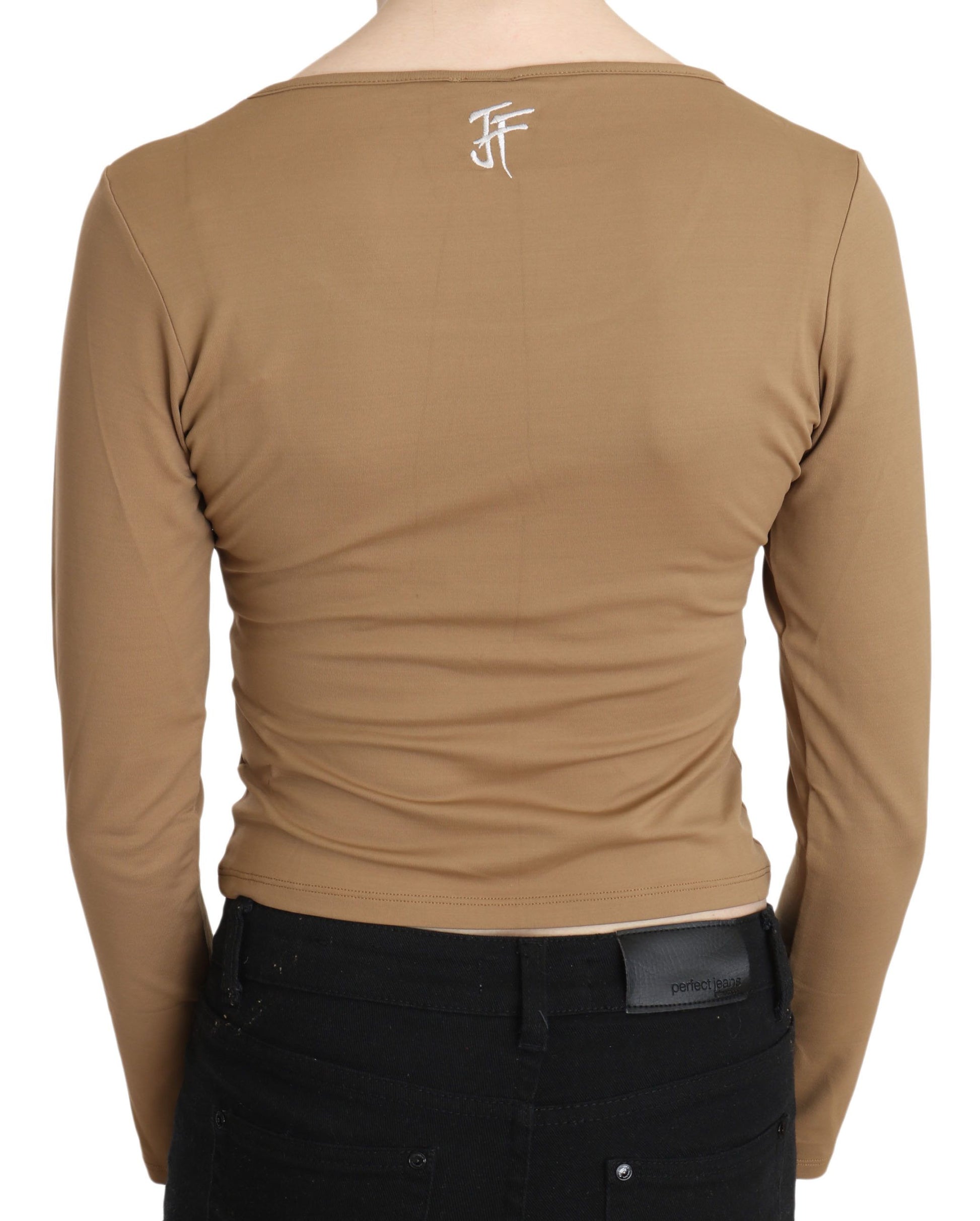 Long sleeve brown shirt on a mannequin