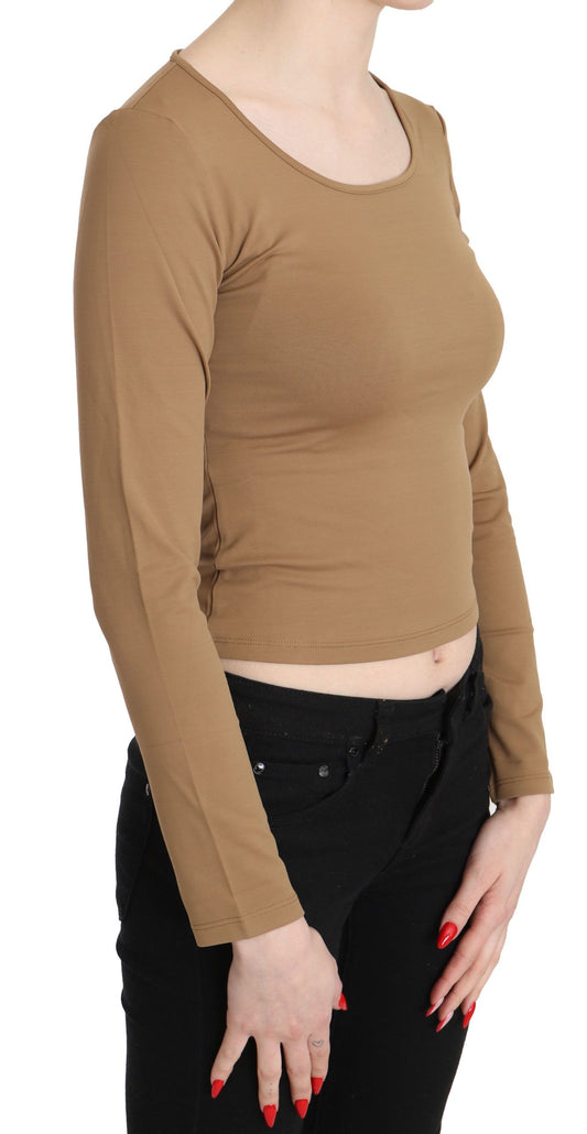 Long sleeve top in olive green color
